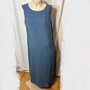 Talbots size 12 blue striped dress vintage 2 piece set 1990s